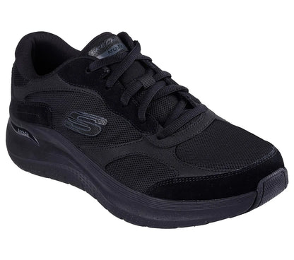  Skechers Arch Fit 2.0 The Keep μαύρα sneakers, μπροστά λοξή όψη