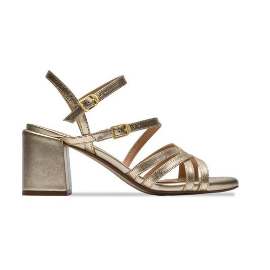 clarks ezoria strap πλάγια όψη εξωτερική πλευρά, χρυσό