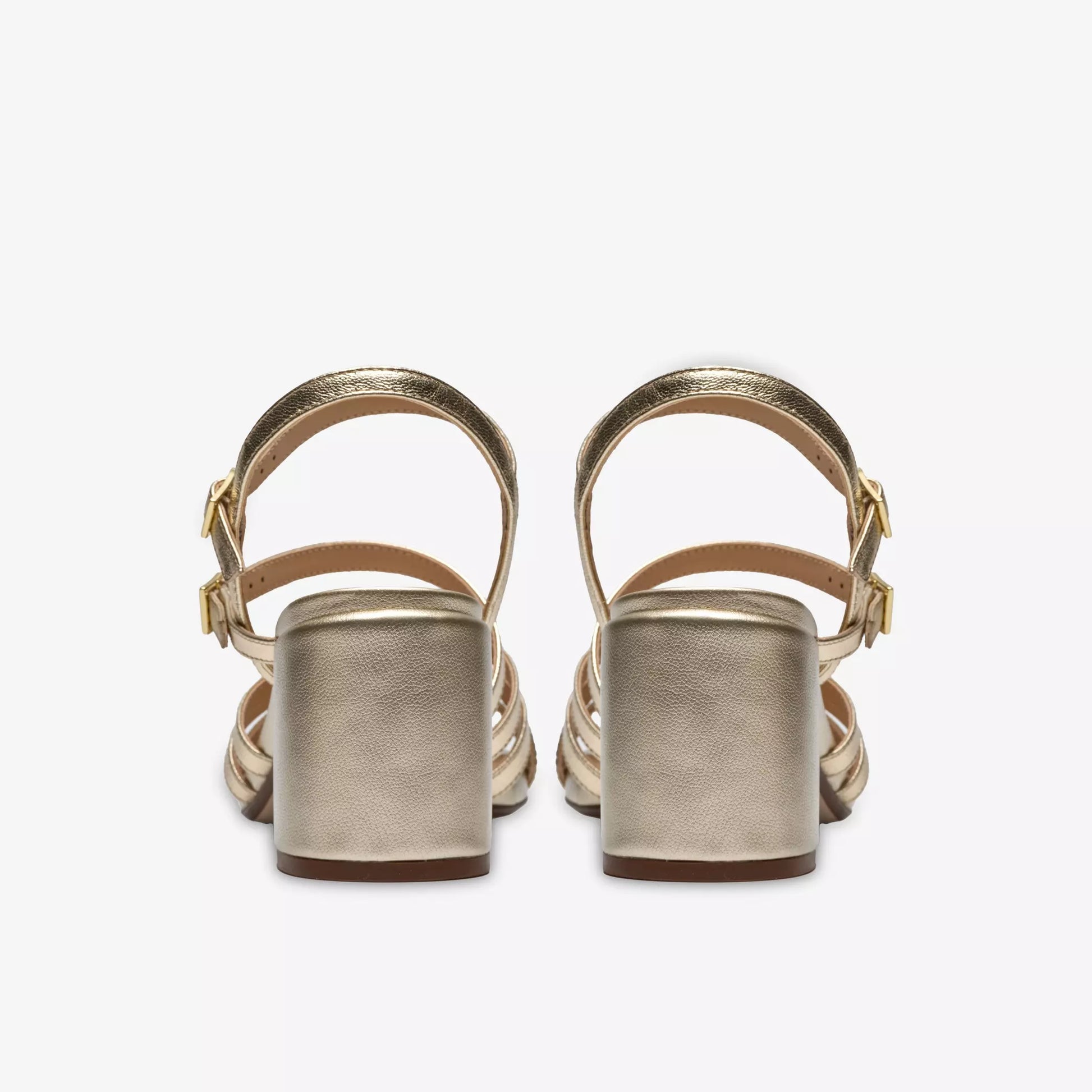 clarks ezoria strap πίσω όψη ζευγάρι, χρυσό