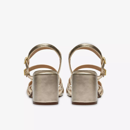 clarks ezoria strap πίσω όψη ζευγάρι, χρυσό