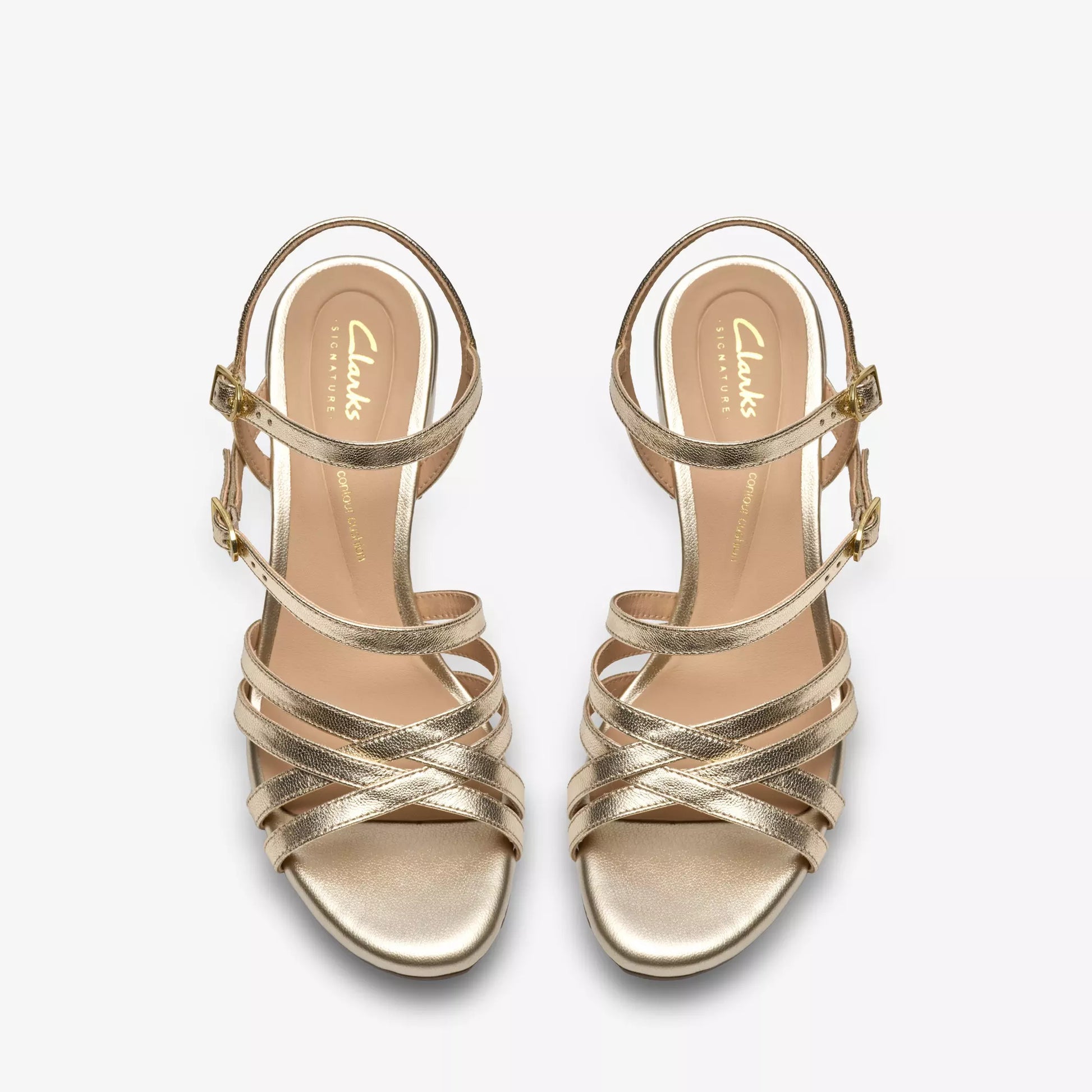clarks ezoria strap πάνω όψη ζευγάρι, χρυσό