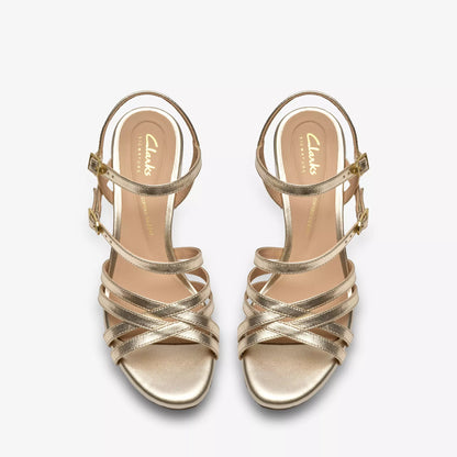 clarks ezoria strap πάνω όψη ζευγάρι, χρυσό