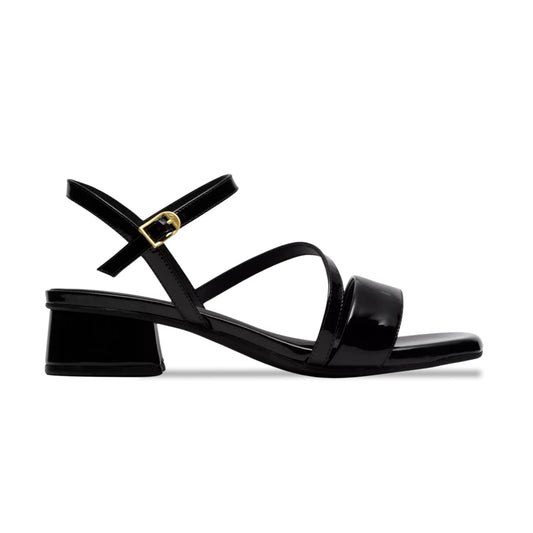 clarks serina35 strap πλάγια όψη εξωτερική πλευρά, μαύρο χρώμα
