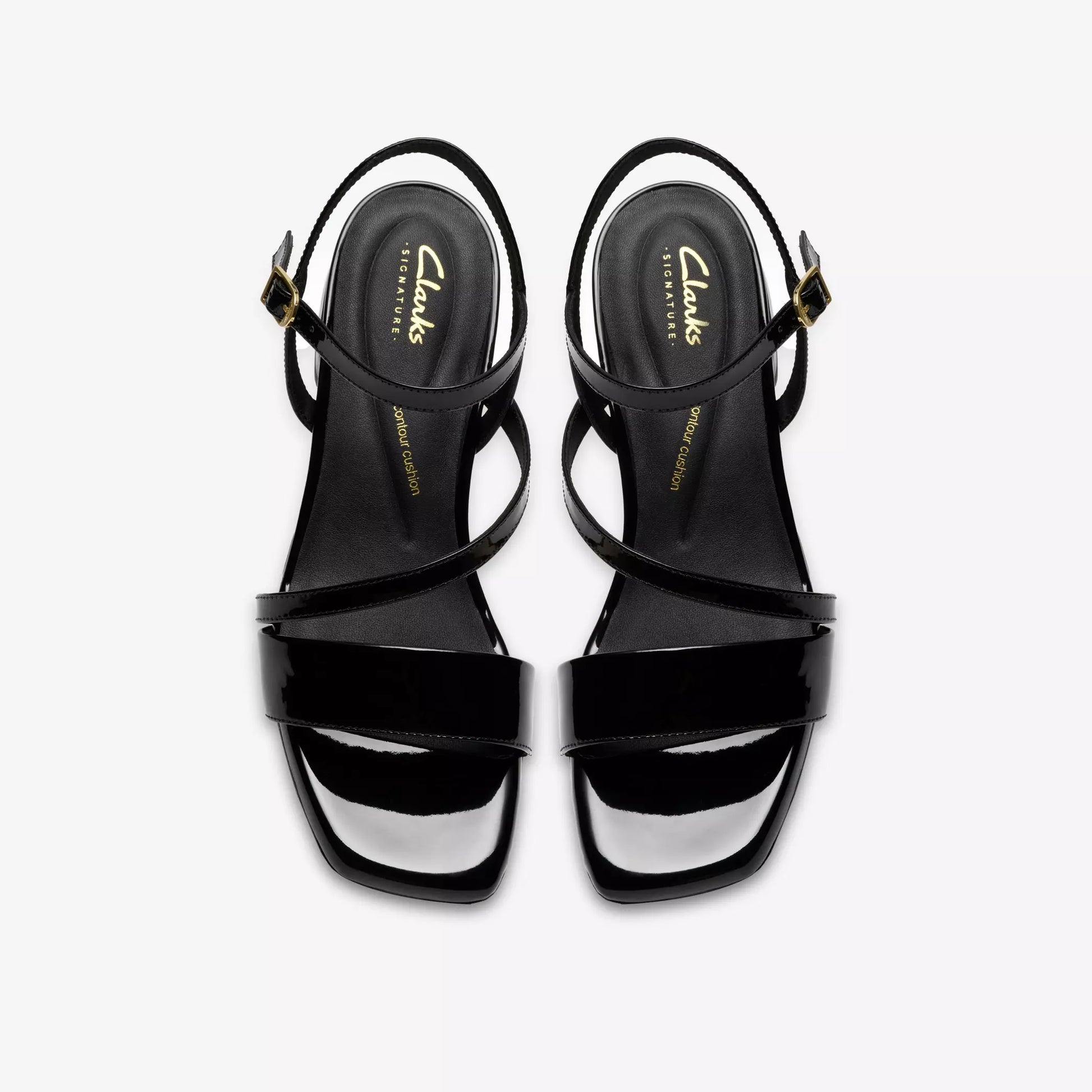 clarks serina35 strap πάνω όψη ζευγάρι, μαύρο χρώμα