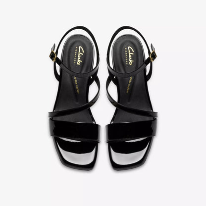 clarks serina35 strap πάνω όψη ζευγάρι, μαύρο χρώμα