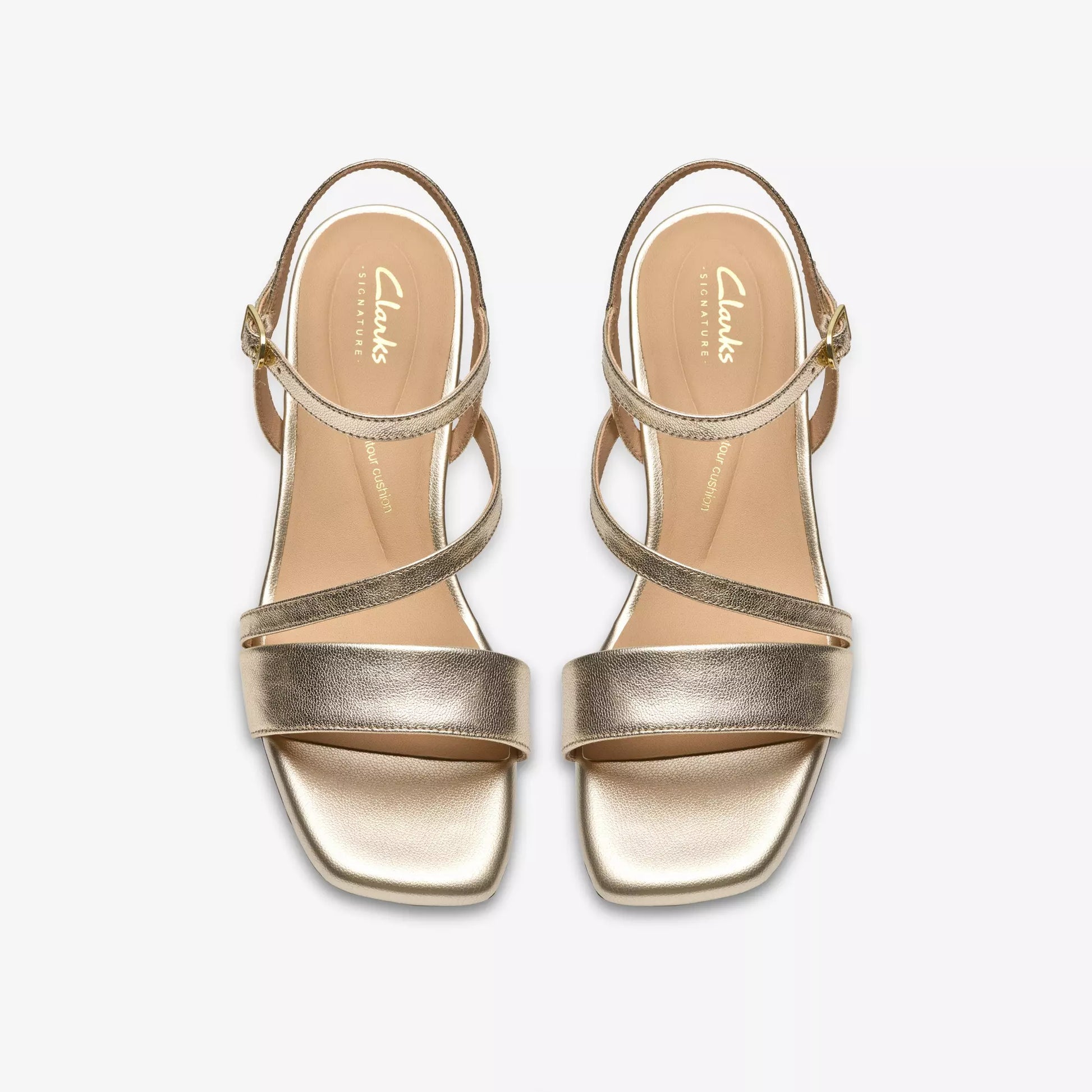 clarks serina35 strap πάνω όψη ζευγάρι, χρυσό χρώμα