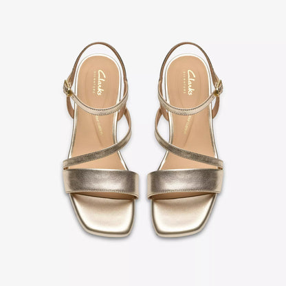 clarks serina35 strap πάνω όψη ζευγάρι, χρυσό χρώμα