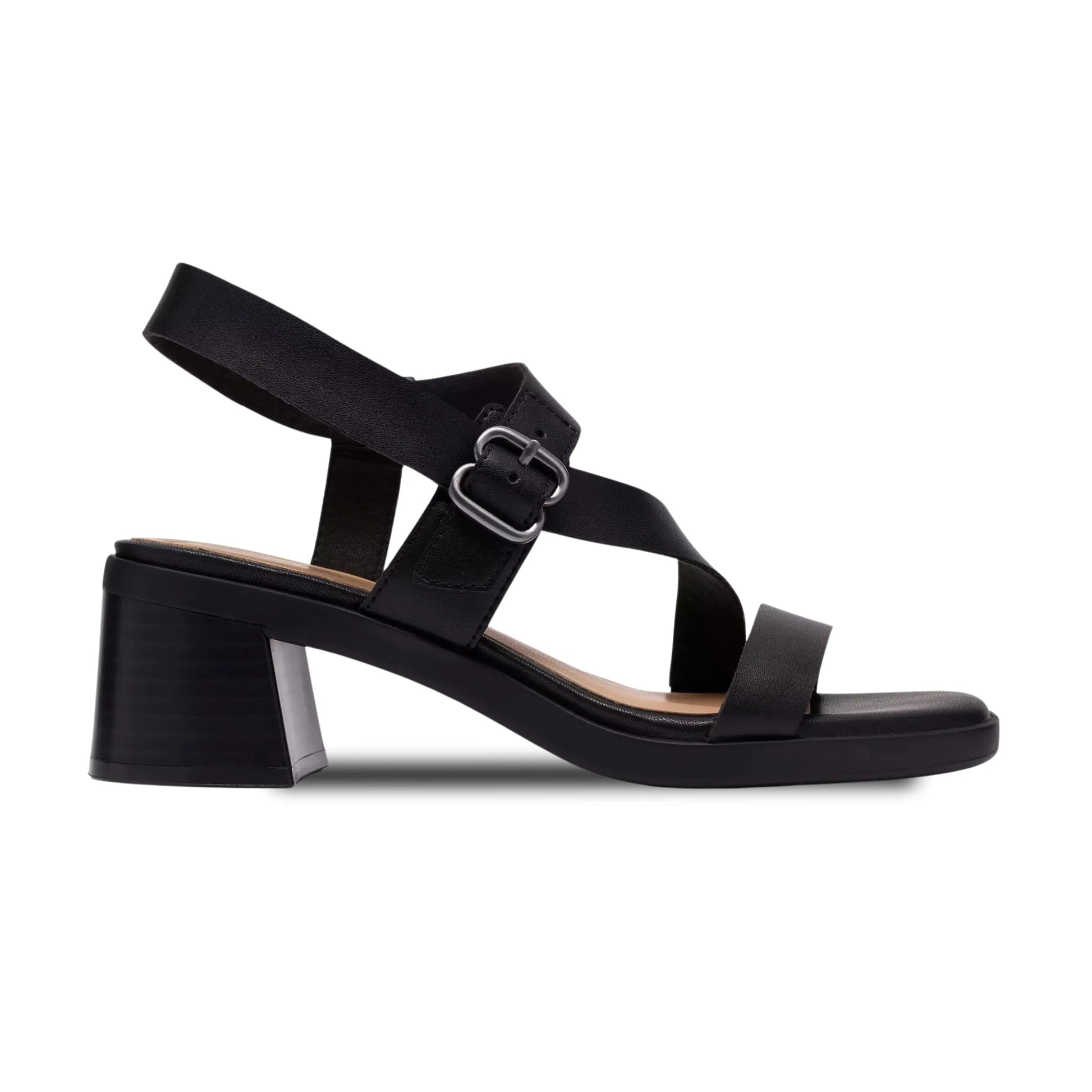 clarks jaylan sol black leather πλάγια όψη εξωτερική πλευρά
