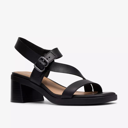 clarks jaylan sol black leather όψη 3/4 εξωτερική πλευρά