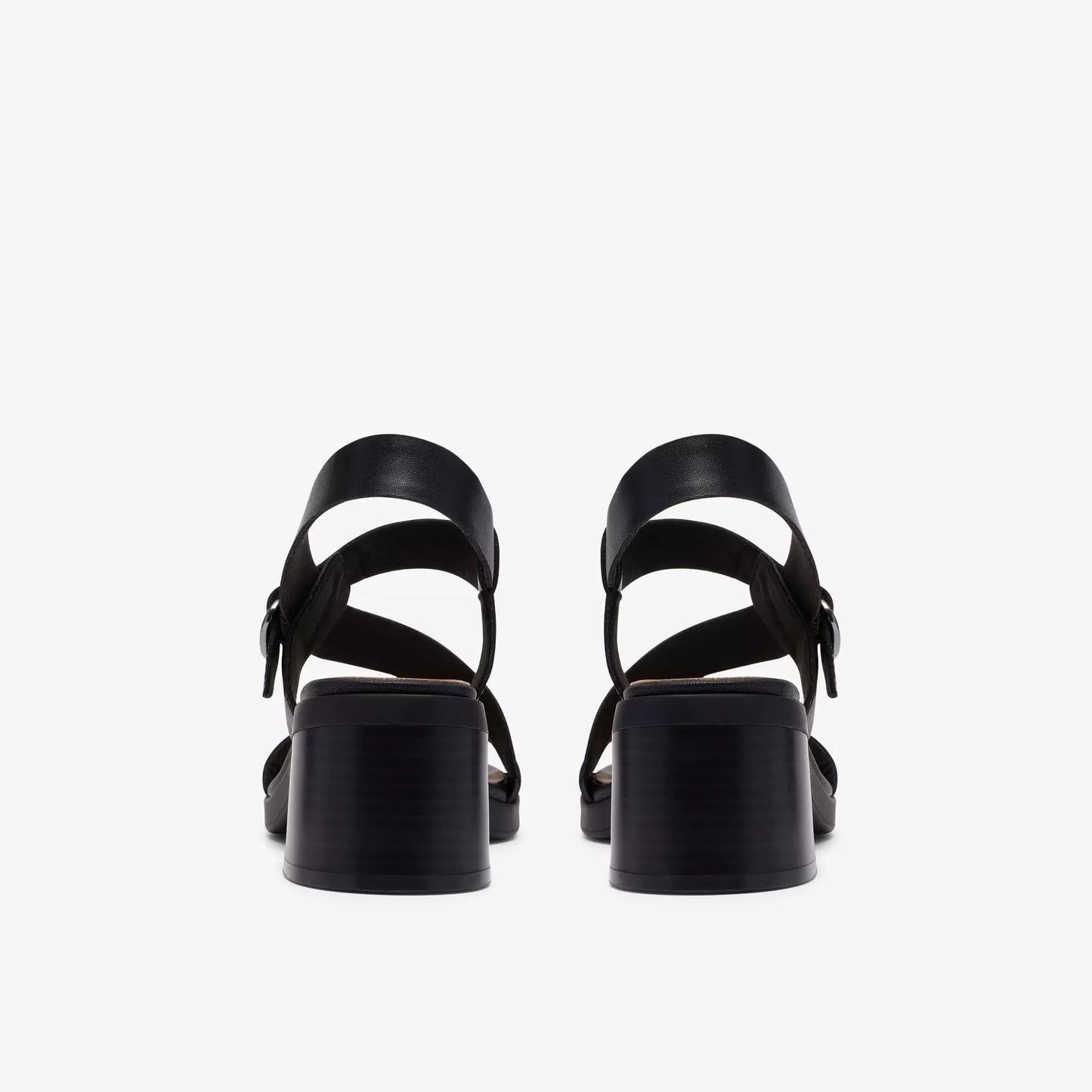 clarks jaylan sol black leather πίσω όψη ζευγάρι