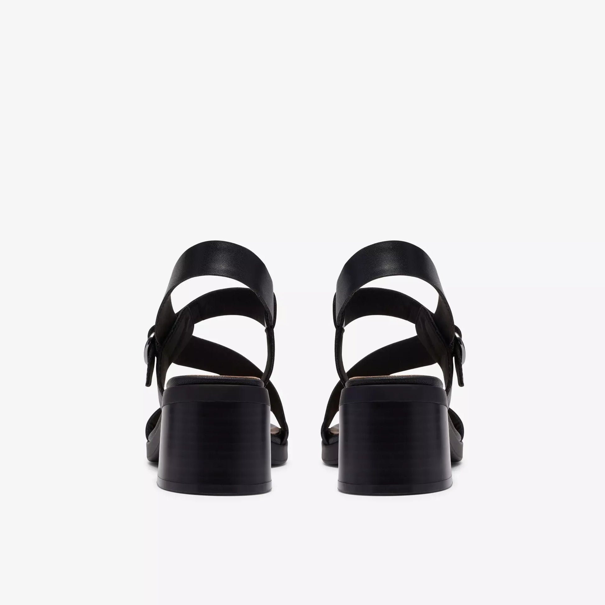 clarks jaylan sol black leather πίσω όψη ζευγάρι