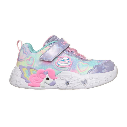 skechers s lights unicorn charmer lil hearts sparkle πλάγια όψη εξωτερική πλευρά