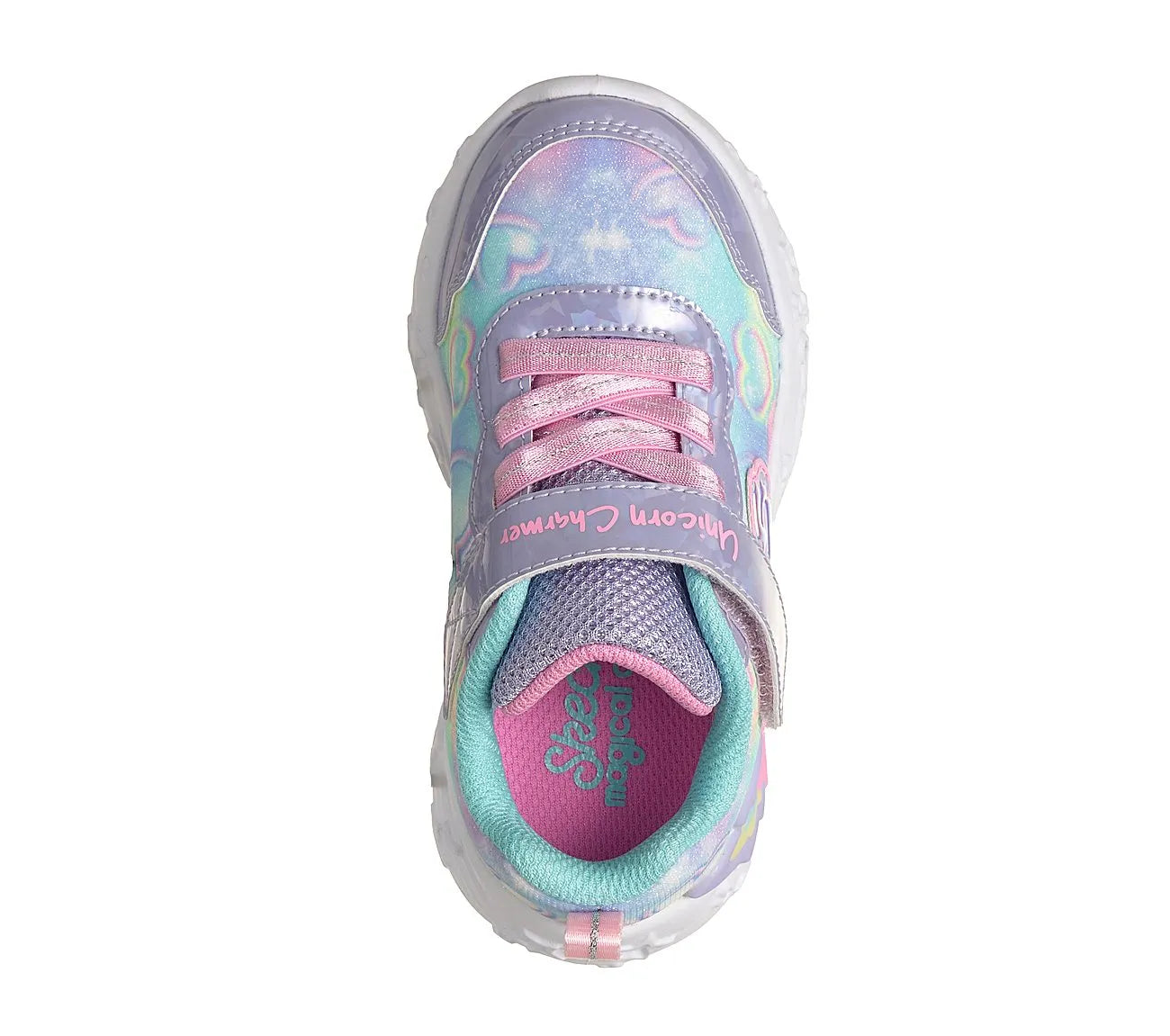 skechers s lights unicorn charmer lil hearts sparkle πάνω όψη ζευγάρι