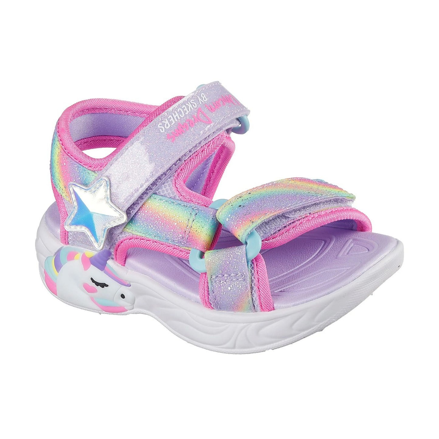 skechers s lights unicorn dreams sandal dreamy unicorns όψη 3/4 εξωτερική πλευρά