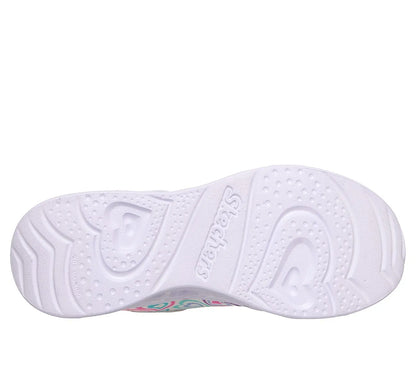 skechers s lights heart lights boogie love κάτω όψη σόλα, πολύχρωμο λευκό
