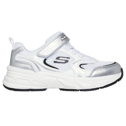 skechers retro graph πλάγια όψη εξωτερική πλευρά, λευκό/ασημί