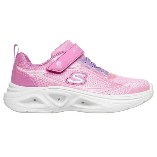 skechers s lights sola glow 2.0 dazzle steps πλάγια όψη εξωτερική πλευρά, ροζ χρώμα