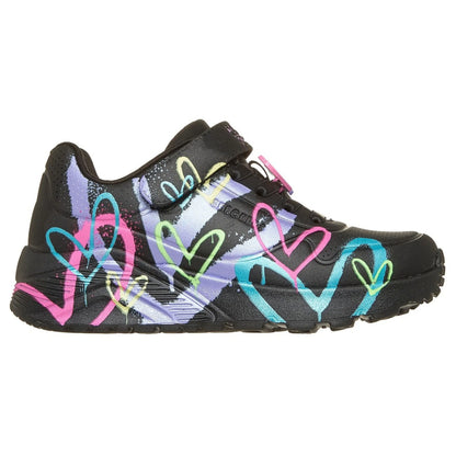 Skechers UNO Lite Heart Status Black/Multi Παιδικά Sneakers
