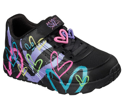 Skechers UNO Lite Heart Status Black/Multi Παιδικά Sneakers