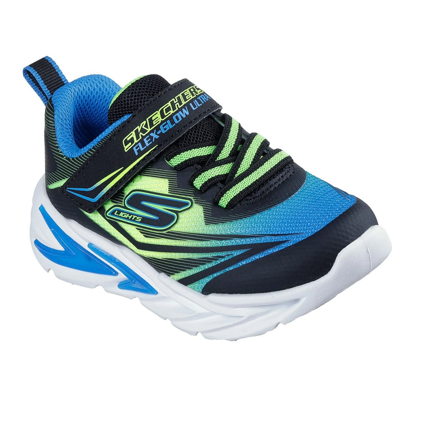 skechers s lights flex glow ultra όψη 3/4 εξωτερική πλευρά