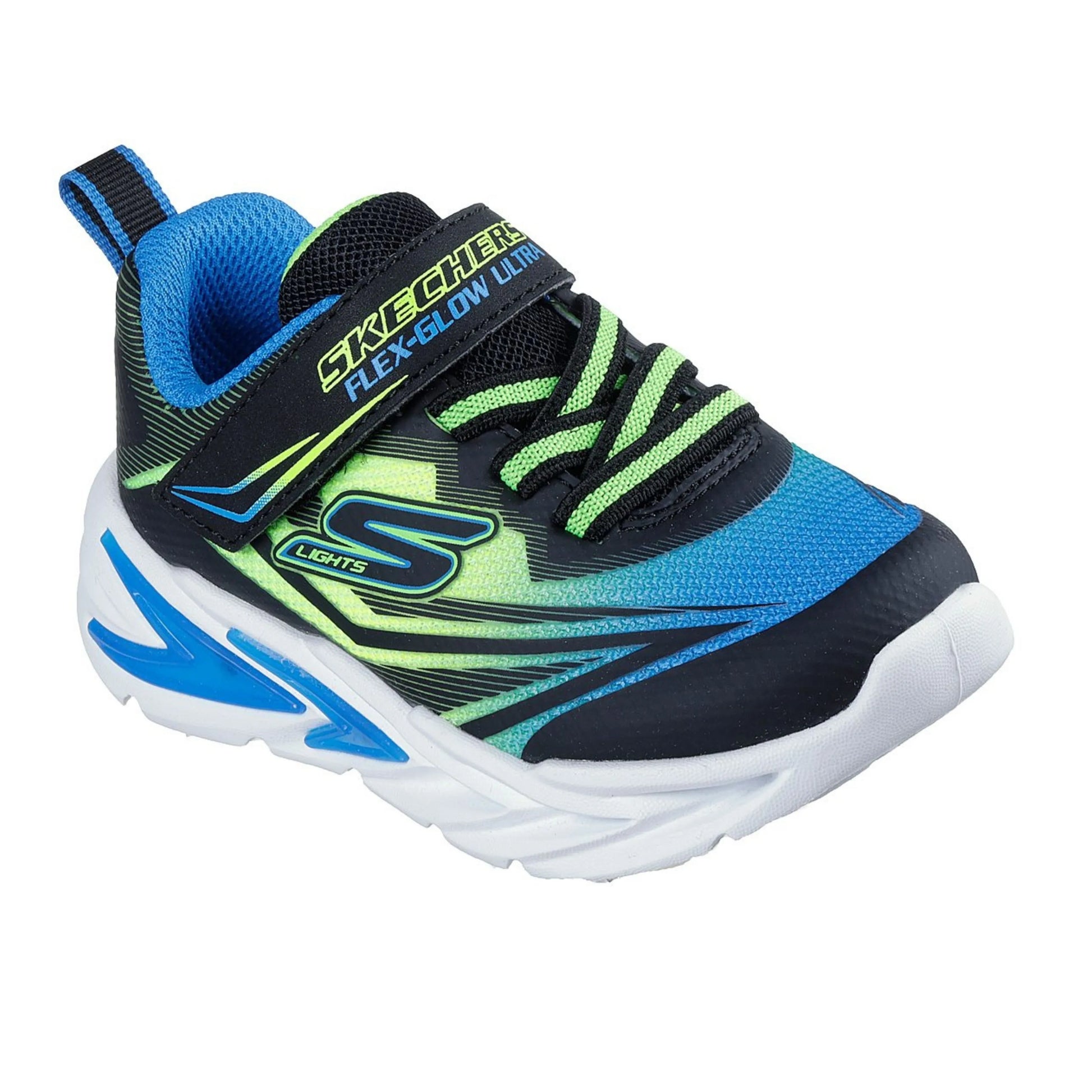 skechers s lights flex glow ultra όψη 3/4 εξωτερική πλευρά