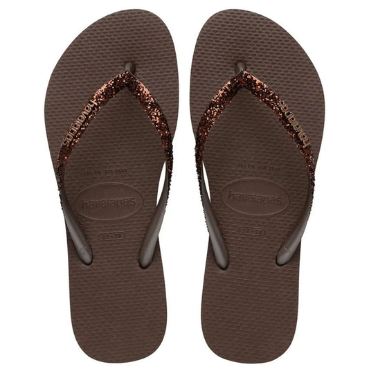 Havaianas Slim Glitter II FC Dark Brown Γυναικείες Σαγιονάρες