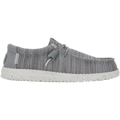 hey dude wally stretch sox γκρι ανδρικά slip-on casual πλάγια όψη εξωτερική πλευρά