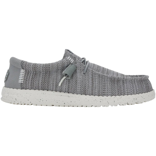hey dude wally stretch sox γκρι ανδρικά slip-on casual πλάγια όψη εξωτερική πλευρά
