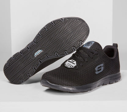 Skechers Γυναικεία Sneakers Εργασίας Work Relaxed Fit Μαύρα BLK