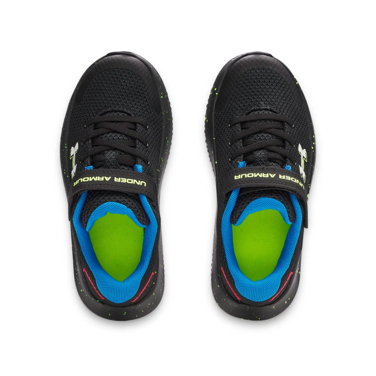 Under Armour GPS Surge 4 AC παιδικό αθλητικό μαύρο-κίτρινο, όψη από πάνω