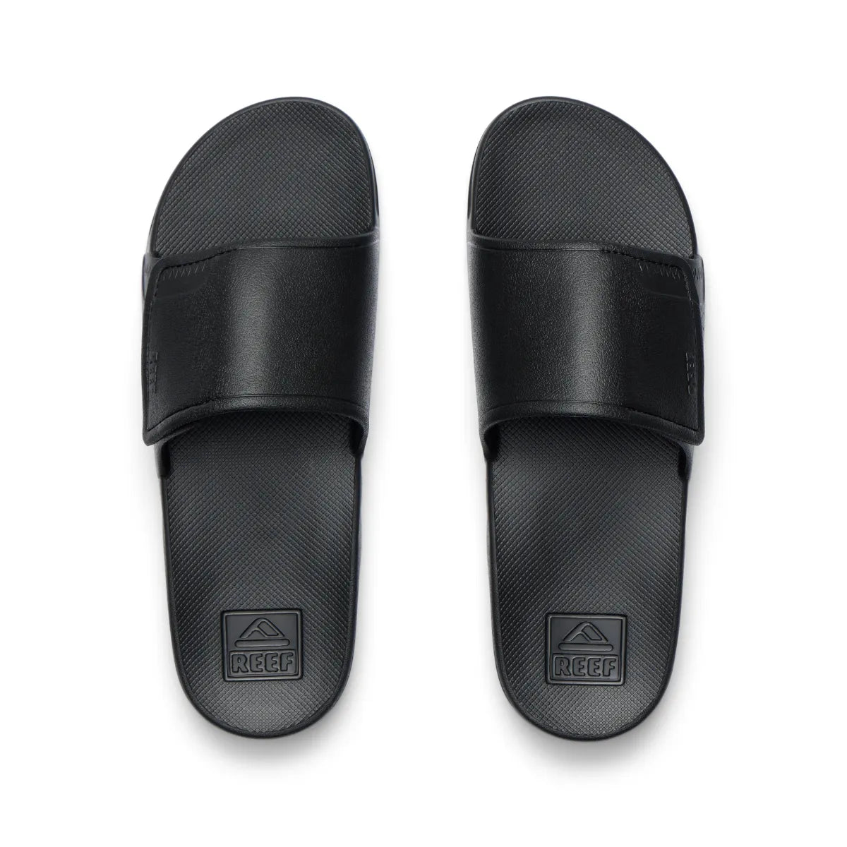 reef fanning slide h2o μαύρες ανδρικές παντόφλες πάνω όψη