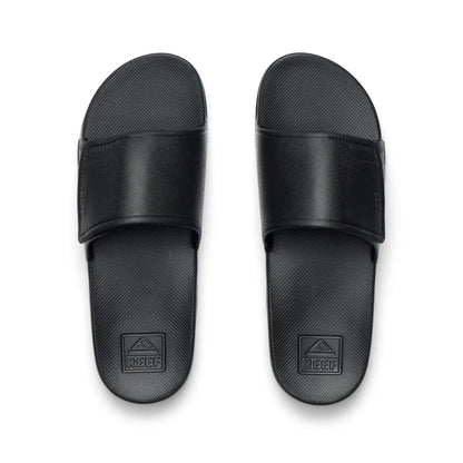reef fanning slide h2o μαύρες ανδρικές παντόφλες πάνω όψη