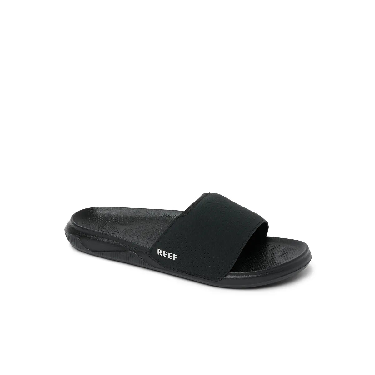 reef tailslide ανδρικές slides σαγιονάρες όψη 3/4 εξωτερική πλευρά, σε μαύρο χρώμα
