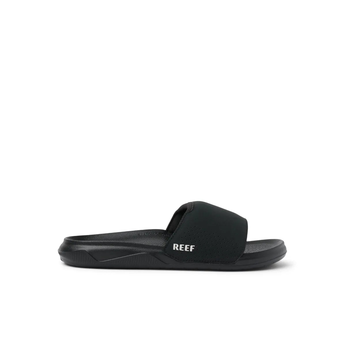 reef tailslide ανδρικές slides σαγιονάρες πλάγια όψη εξωτερική πλευρά, σε μαύρο χρώμα