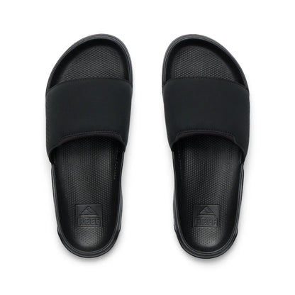 reef tailslide ανδρικές slides σαγιονάρες πάνω όψη, σε μαύρο χρώμα