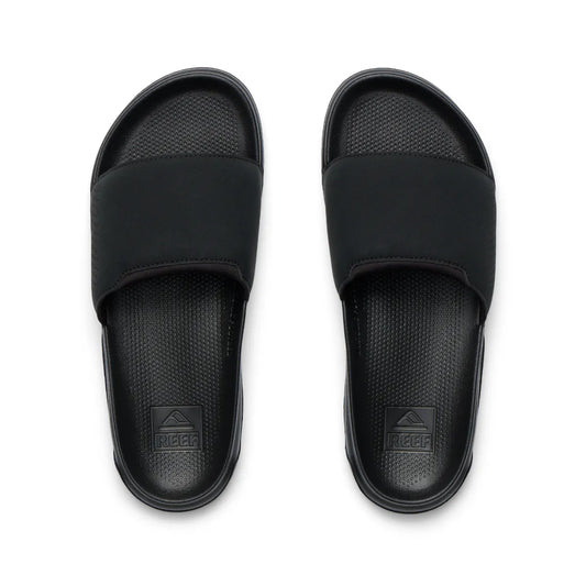 reef tailslide ανδρικές slides σαγιονάρες πάνω όψη, σε μαύρο χρώμα