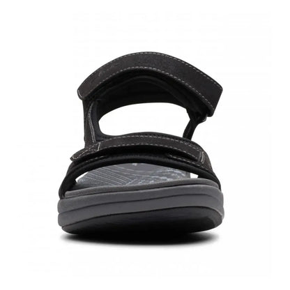 Clarks Mira Bay γυναικείο ανατομικό σανδάλι σε μαύρο χρώμα – μπροστινή όψη
