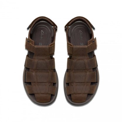 Clarks Saltway Cove - Ανδρικό Δερμάτινο Σανδάλι Σκούρο Καφέ