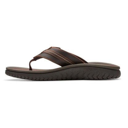 Clarks Wesley Sun - Ανδρική Ανατομική Δερμάτινη Σαγιονάρα Καφέ