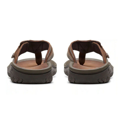 Clarks Wesley Sun - Ανδρική Ανατομική Δερμάτινη Σαγιονάρα Καφέ