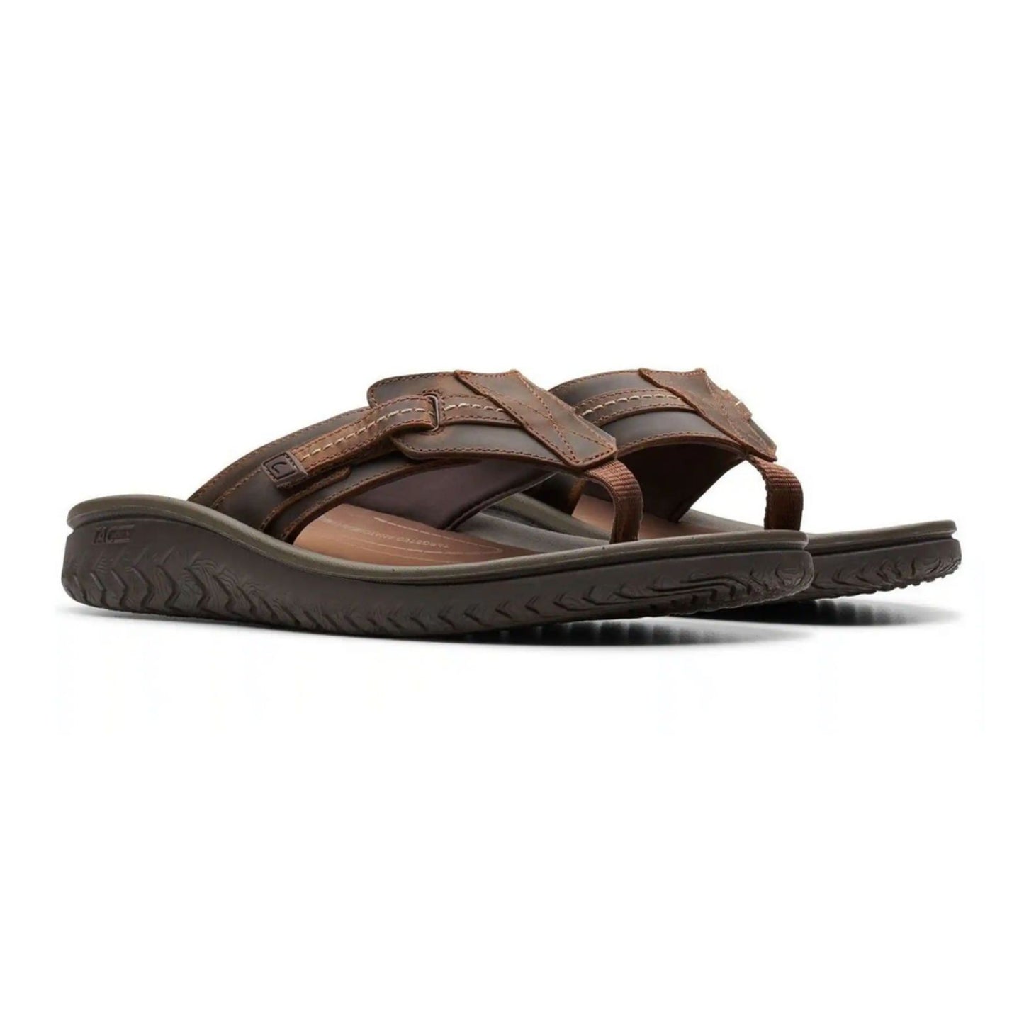 Clarks Wesley Sun - Ανδρική Ανατομική Δερμάτινη Σαγιονάρα Καφέ