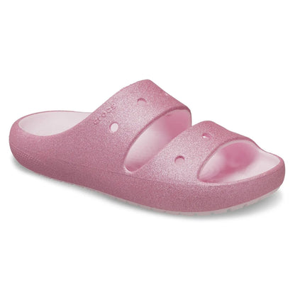 Crocs Classic Glitter Sandal v2 K Ανατομικό Σανδάλι Pink Milk 6ZW