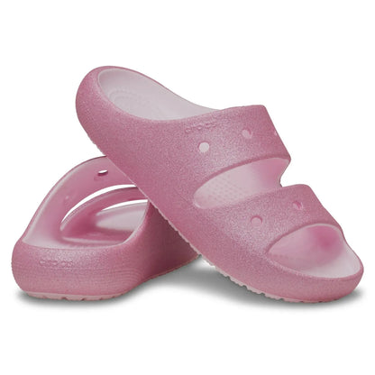 Crocs Classic Glitter Sandal v2 K Ανατομικό Σανδάλι Pink Milk 6ZW