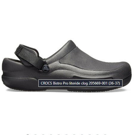 Crocs Bistro Pro Work Literide Αντιολισθητικό Σαμπό Κουζίνας Μαύρο