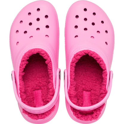 Crocs Classic Lined Clog Παιδικό Ανατομικό Σαμπό Ροζ Με Γούνα 6SW