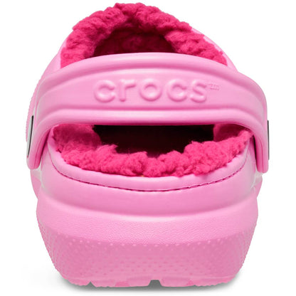 Crocs Classic Lined Clog Παιδικό Ανατομικό Σαμπό Ροζ Με Γούνα 6SW