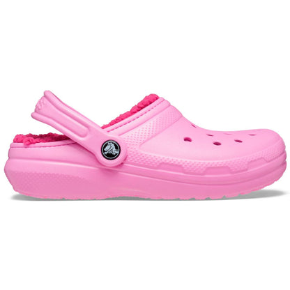 Crocs Classic Lined Clog Παιδικό Ανατομικό Σαμπό Ροζ Με Γούνα 6SW