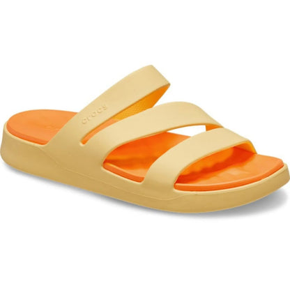 Crocs Getaway Strappy Γυναικεία Ανατομική Παντόφλα Golden Hour 78Z