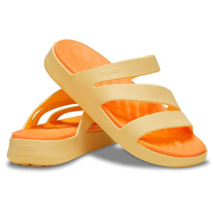 Crocs Getaway Strappy Γυναικεία Ανατομική Παντόφλα Golden Hour 78Z