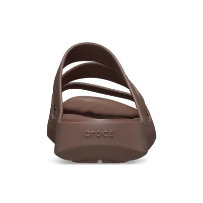 Crocs Getaway Strappy Γυναικεία Ανατομική Παντόφλα Καφέ 0LF